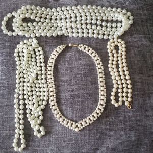 4 Pretty Quality Faux Pearl Necklaces